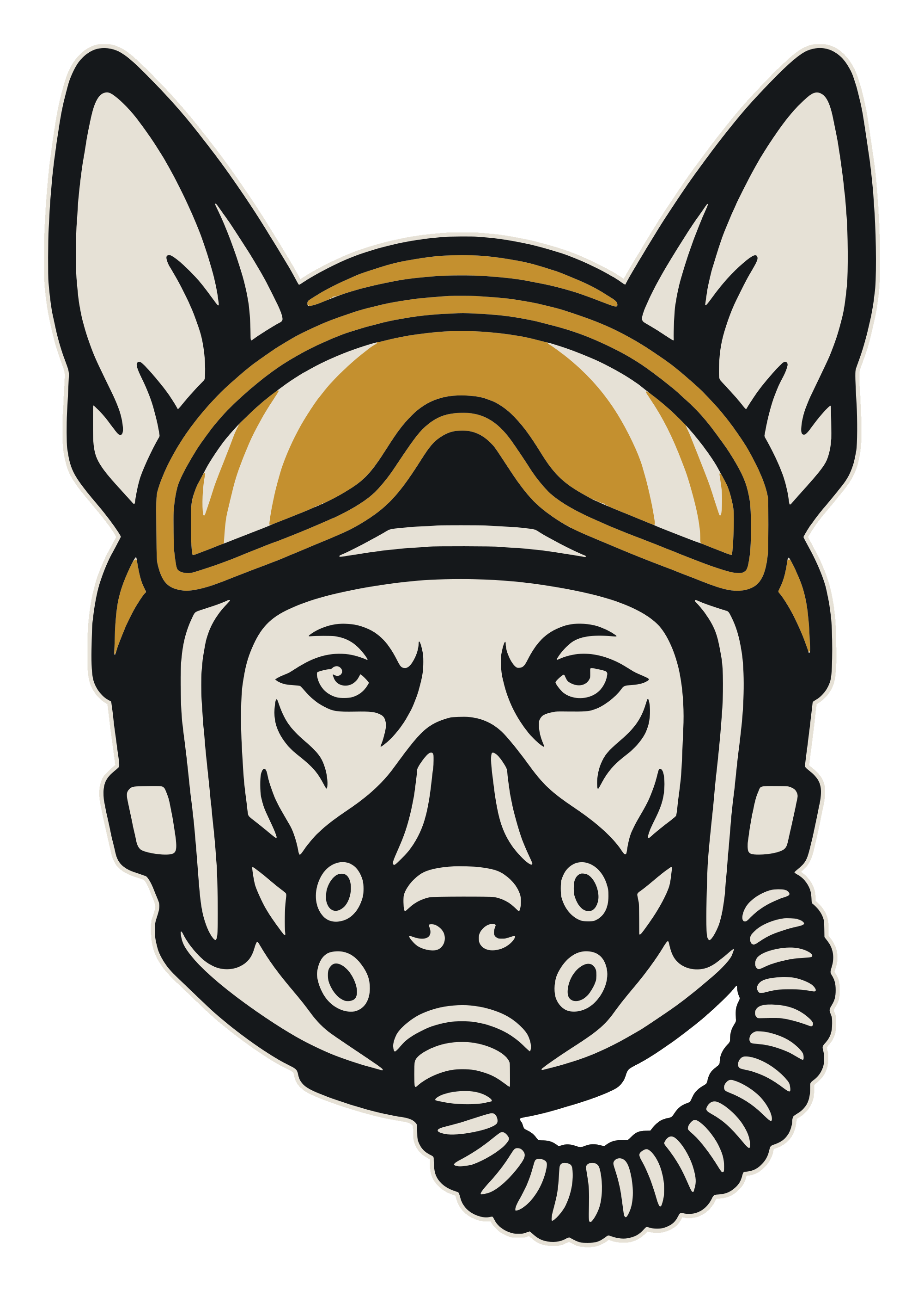 The Wingdogs mascot with full oxygen mask