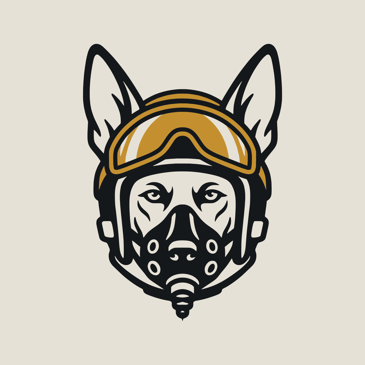 The Wingdogs mascot in a flight helmet and oxygen mask